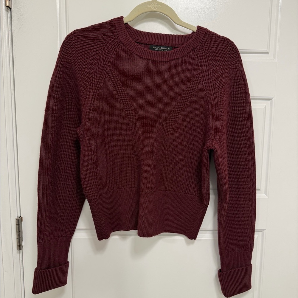 Banana Republic Deep Red Crew Neck Sweater